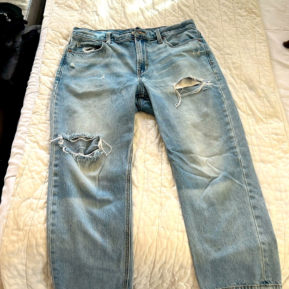 Old Navy brand high rise slouchy straight size US 8 light denim